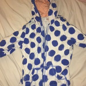 Cute blue and white polka dot hoodie
